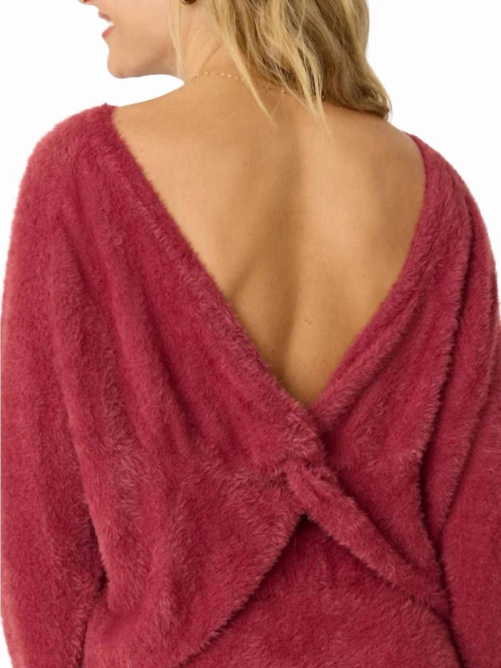 NWT PJ Salvage Full Of Holiday Spirit Feather Knit Sweater- Earth Red Sz XL
